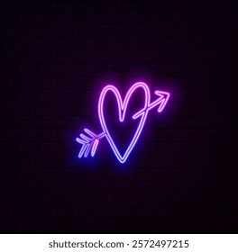 Valentine's Day Neon Sign. neon style.