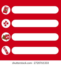 Plantilla de papel de nota de San Valentín con iconos de chocolate y dulces