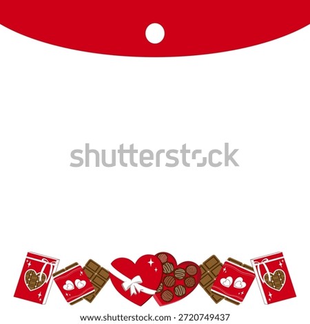 Valentine's Day Note Template with Heart Chocolate Box and Sweets Border