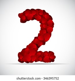 Valentine`s Day Number of Hearts Vector Illustration EPS10