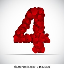 Valentine`s Day Number of Hearts Vector Illustration EPS10
