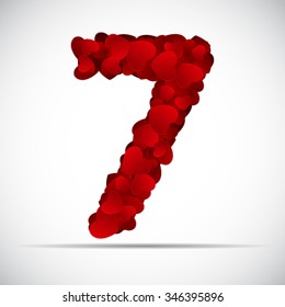 Valentine`s Day Number of Hearts Vector Illustration EPS10