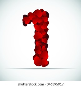 Valentine`s Day Number of Hearts Vector Illustration EPS10