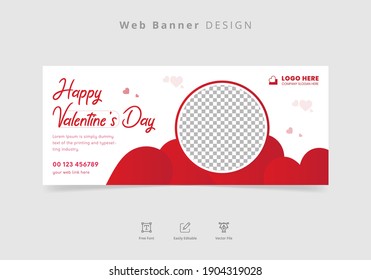 Valentine's Day offer discount web banner template