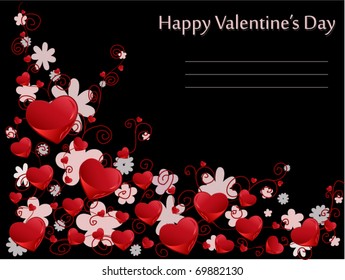 valentine's day on black background