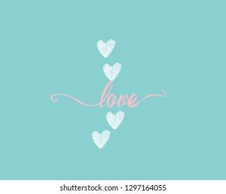 Valentine's Day on pastel blue background. Valentines day concept