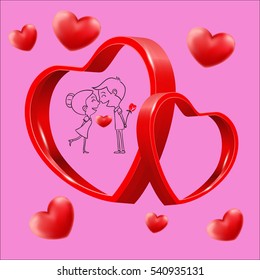 Valentine's Day on a pink background
