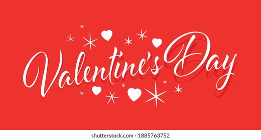 Valentine's day on red background