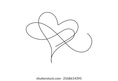 valentine's day one line art drawing
