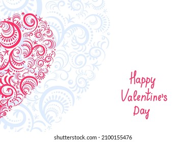 Valentine's Day. Openwork vintage heart. Delicate postcard or festive background.