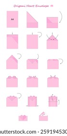 For Valentine's Day origami heart envelope instruction