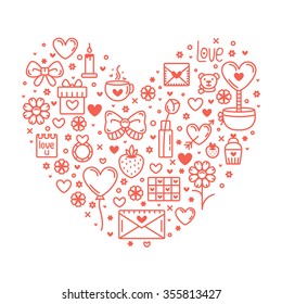 Valentine's Day Outline Icons