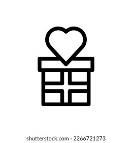 Valentine's Day, Outline, Romantic, Gift, Present, Romance, Flat Icon Logo Illustration Vector Isolated. Suitable for Web Design, Logo, App. 

