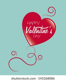valentines day over blue dotted background vector illustration