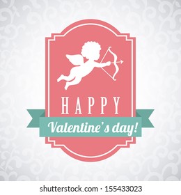 valentines day over gray background vector illustration 