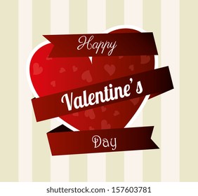 valentines day over lineal background vector illustration 