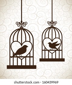 valentines day over pattern background vector illustration 