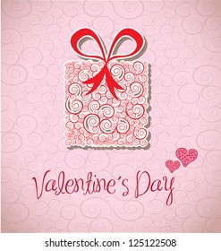 Valentines day over pink background vector illustration