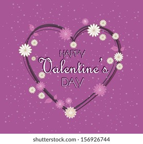 valentines day over purple background vector illustration  