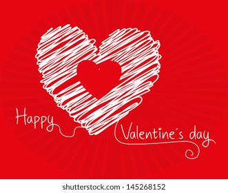 valentines day over red background vector illustration