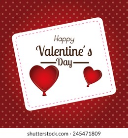 Valentines day over red background, vector illustration.