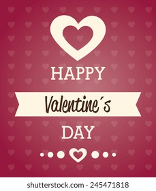 Valentines day over red background, vector illustration.