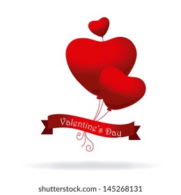 valentines day over white background vector illustration