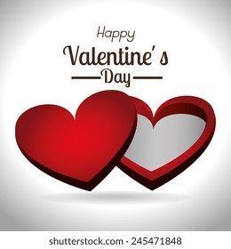 Valentines day over white background, vector illustration.