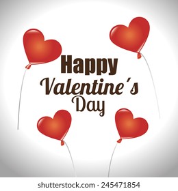 Valentines day over white background, vector illustration.