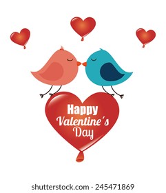 Valentines day over white background, vector illustration.