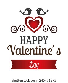 Valentines day over white background, vector illustration.