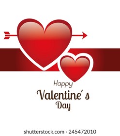 Valentines day over white background, vector illustration.