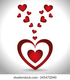 Valentines day over white background, vector illustration.