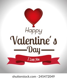 Valentines day over white background, vector illustration.