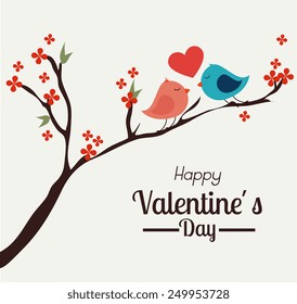 Valentines day over white background, vector illustration.