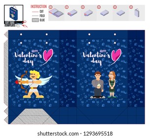 Valentine's Day package with cupid and bow vector