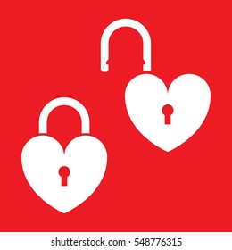 A Valentine's Day padlock made up of hearts in vector format. This romantic icon can be used as an element in your design.