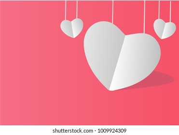 valentines day paper art vector