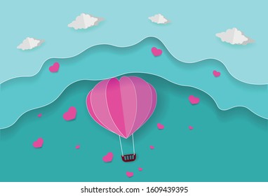 valentine's day, paper art vector eps 10