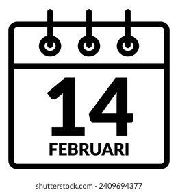 Valentine's Day Paper Calendar, Notes Reminder, February 14, Valentine's Day Concept.