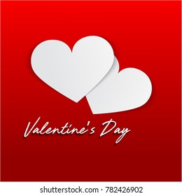 Valentine's day paper cut abstract background. Element for design, advertising, promotion of dairy products. Vector illustration.