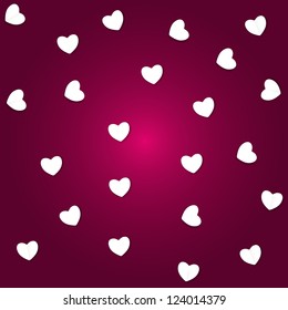 Valentines day paper heart backgroung, vector illustration