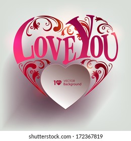 Valentine's Day. Paper heart. Vector Eps 10.