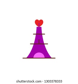 Valentines day, paris icon. Element of Web Valentine day icon for mobile concept and web apps. Detailed Valentines day, paris icon can be used for web and mobile