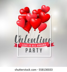 Valentine's day party and balloon heart shape