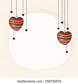 Valentine's Day Party Celebration Flyer, Banner, Pamphlet or Invitation with splash in Heart shape.