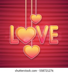 Valentine's Day Party Celebration Flyer, Banner, Pamphlet or Invitation with splash in Heart shape.