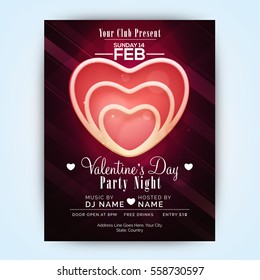 Valentine's Day Party celebration invitation card design with illustration of creative heart.