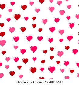 Valentines day, Party decor. Vector carnaval seamless colorful pattern. Kids festive background with confetti like hearts. Vector colorful kid carnaval Happy birthday party decor in vivid colors