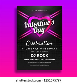 Valentines Day party flyer design.